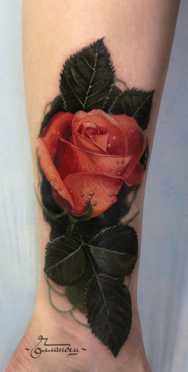 Rose vine tattoo