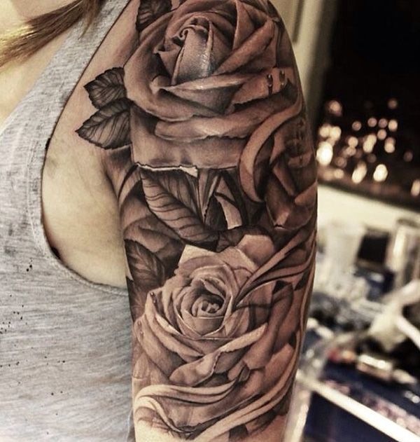 Arm Sleeve Rose Tattoo Designs