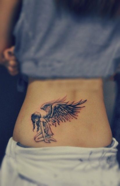 Best Angel Tattoo Designs on Lower Back