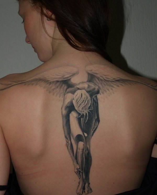Incredibly Detailed Guardian Angels Tattoo