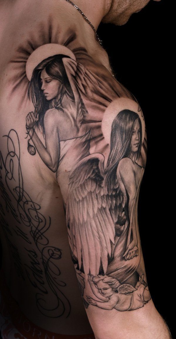Stunning Guardian Angel Tattoos For Men