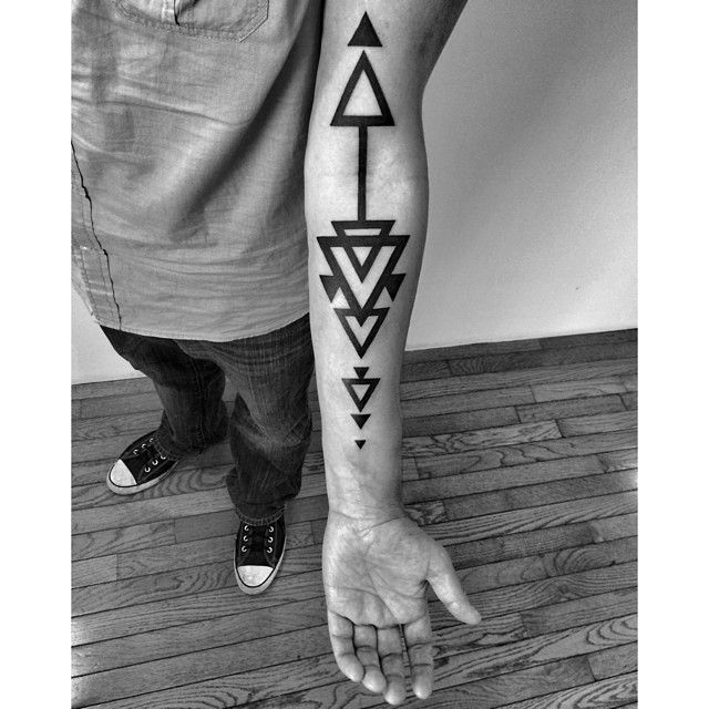 Clean Geometry Arm Tattoos by tattoo artist