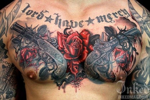 Chest Tattoos, religious chest tattoo