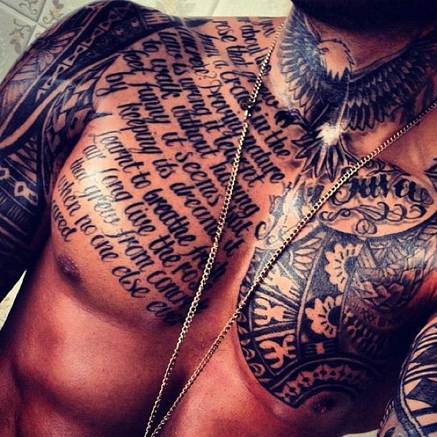 Chest Tattoo, tribal chest tattoo