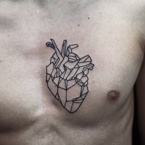 Chest Tattoo, geometric chest tattoo