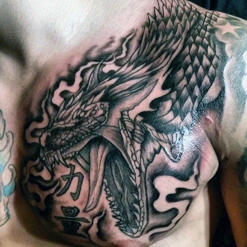 Full Chest Tattoo, dragon chest tattoo