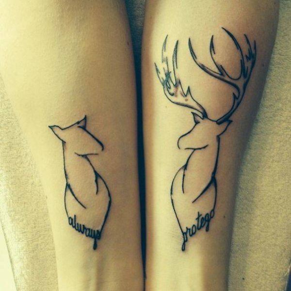 Always and Protego Harry Potter Couple Tattoo