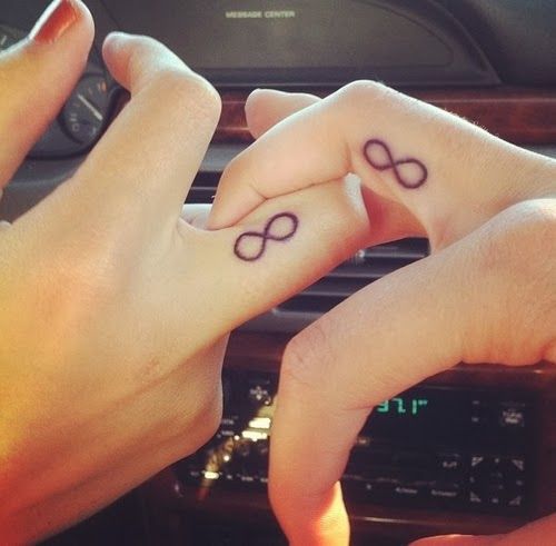Infinity Tiny Couple Finger Tattoo