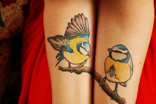  Lovebirds Sitting on a Tree Couple Tattoo Ideas