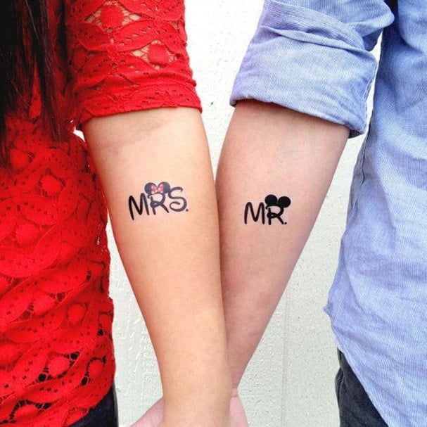 Cartoon Inspired and Meaningful Couple Tattoos