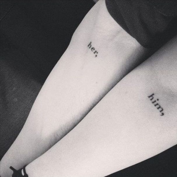 Her and Him Meaningful Couple Tattoos