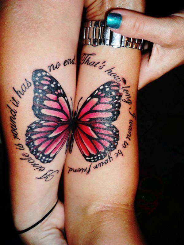 Butterfly Friendship Matching Tattoo