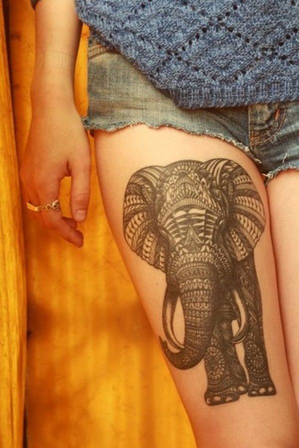 Large Elephant Tattoo Design