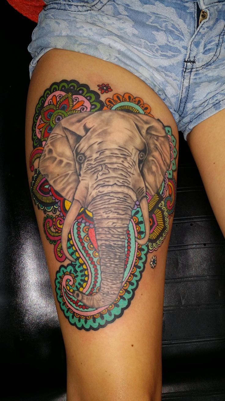 Elephant Thigh Tattoo Masterpiece