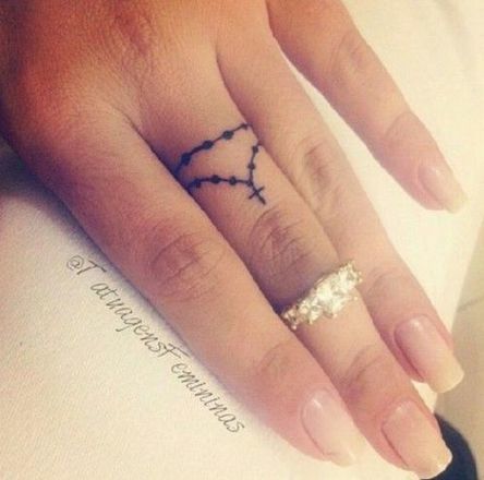 middle finger, rosary finger tattoo
