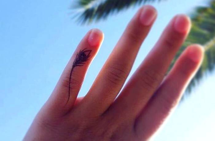 inner finger tattoo, matching finger tattoos