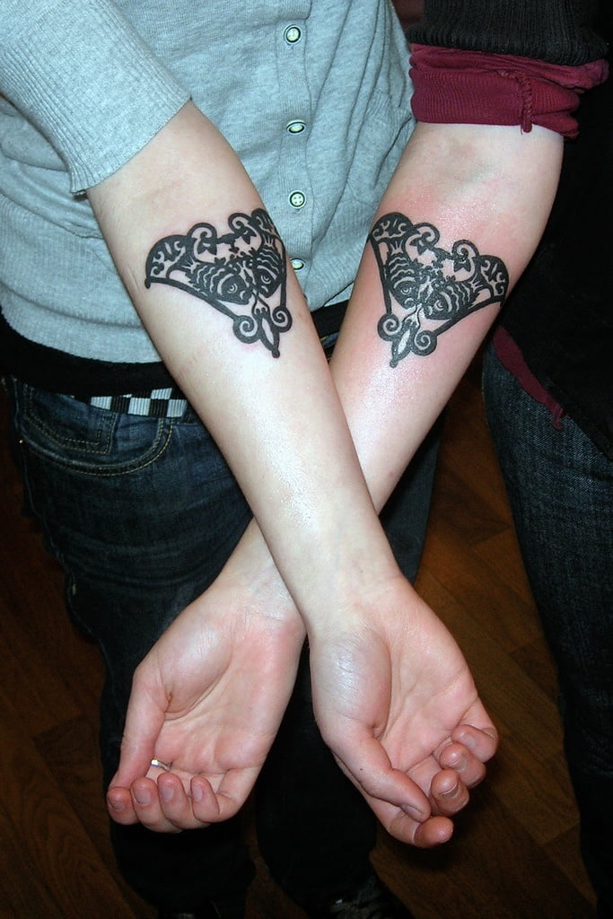 couple tattoos, king and queen