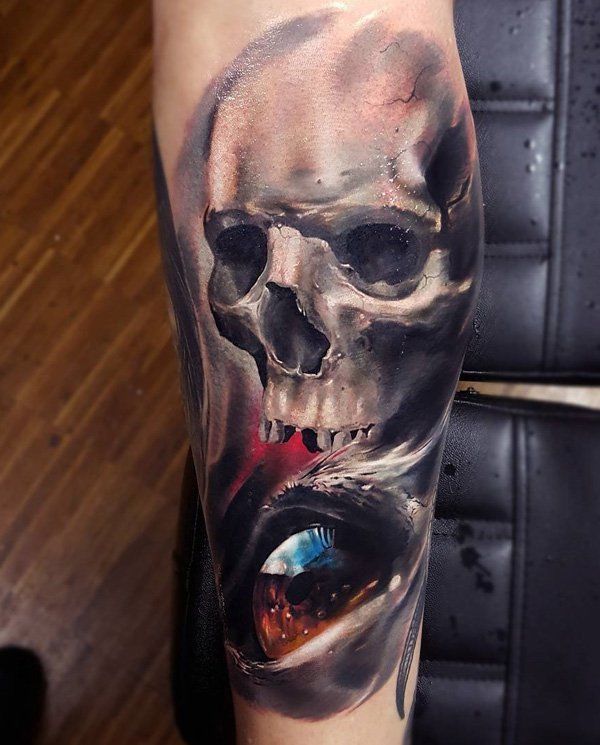 Calf skull tattoo