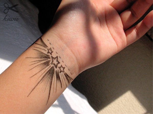 Star tattoo on wrist