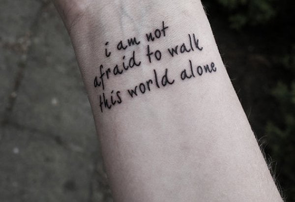 Words tattoo on wrist