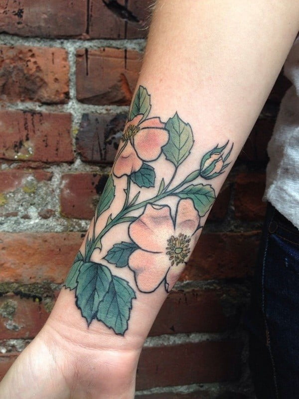 A beautiful flower wrist tattoo