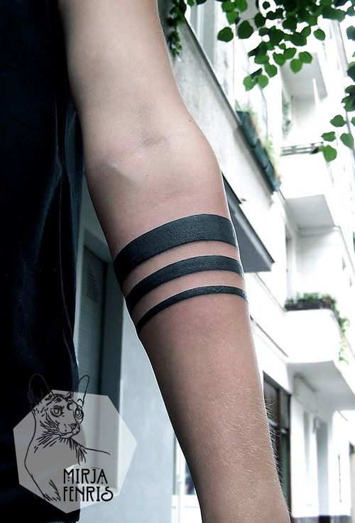 Triple Band cool Arm Tattoos by tattoo artist