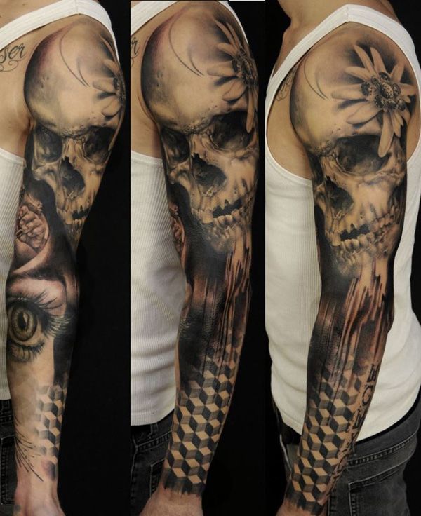 Skull Bicep Arm Tattoos, tattoo designs