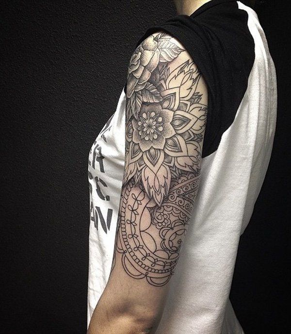 Black Rose Tattoo On Upper Arm