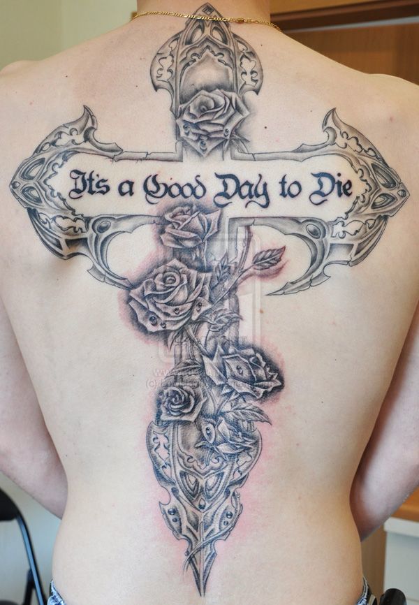 cross tattoo designs for men on back