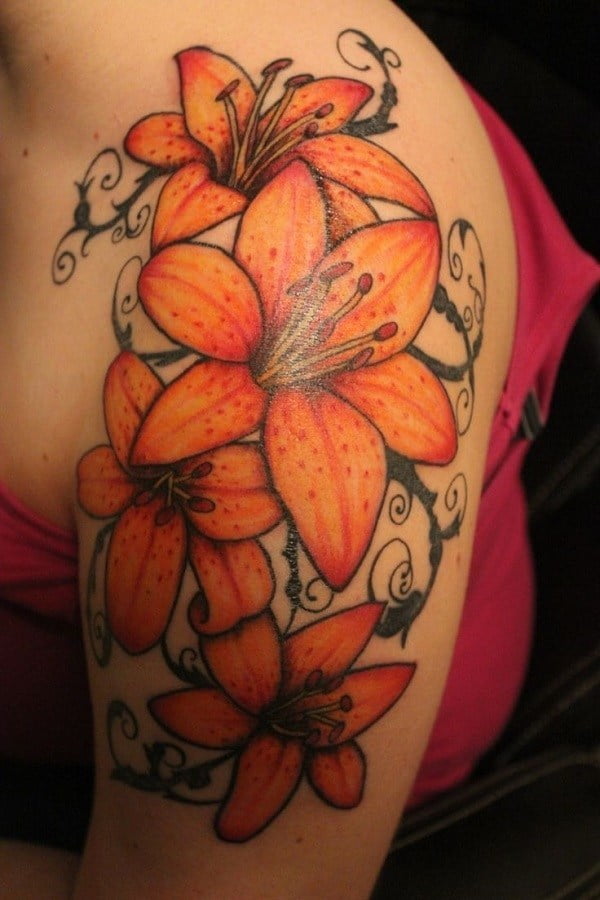 Unique Floral Tattoo