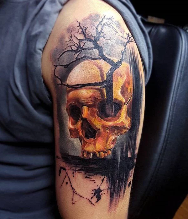 Top more than 72 cracked skull tattoo latest - in.cdgdbentre