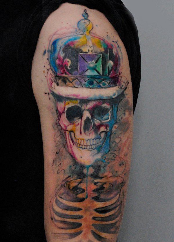 Skull Face Tattoo on Arm