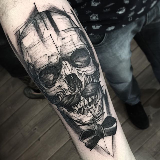 Skull Face Tattoo