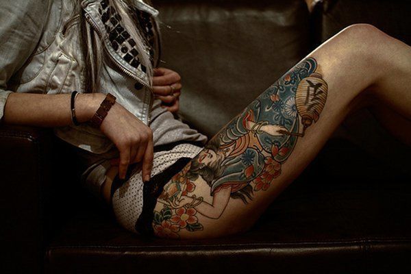 thigh tattoo