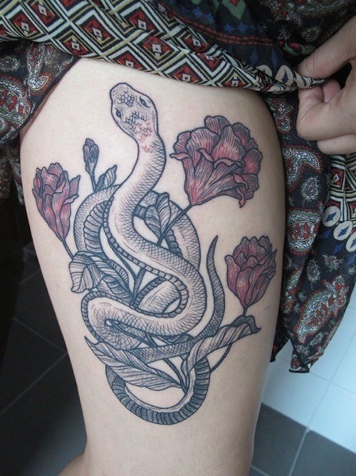 thigh tattoo