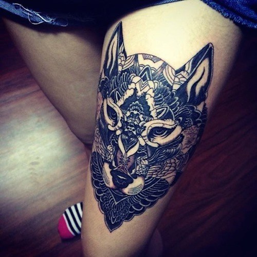 thigh tattoo