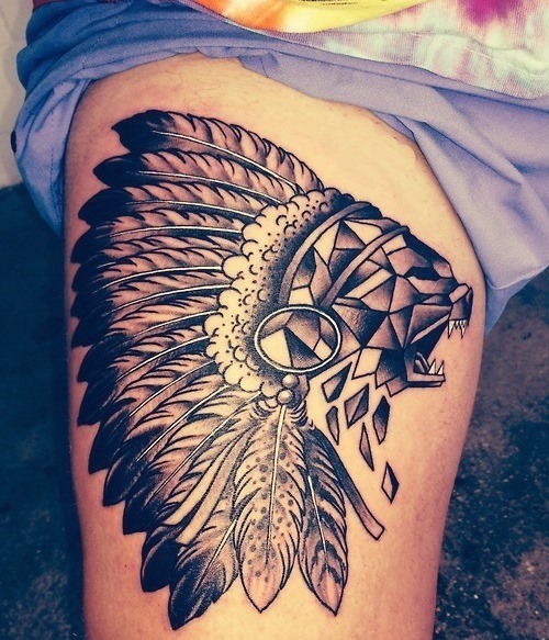 thigh tattoo tiger thigh tattoo