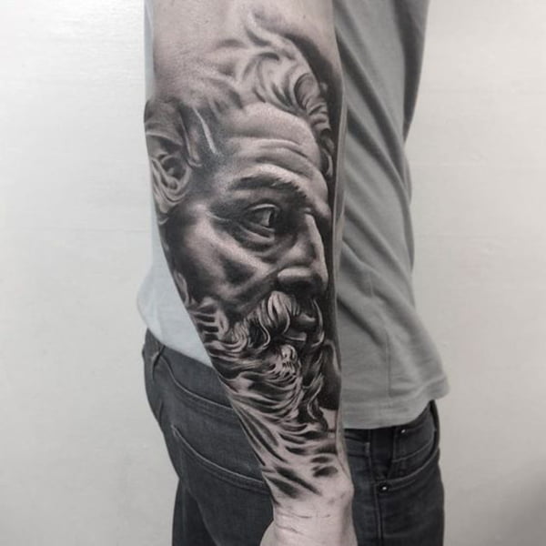 A Half Sleeve Tattoo from a tattoo shop, sleeve tattoos for men