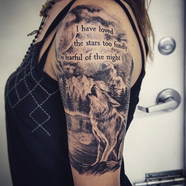 Wolf Half Sleeve Tattoo Ideas