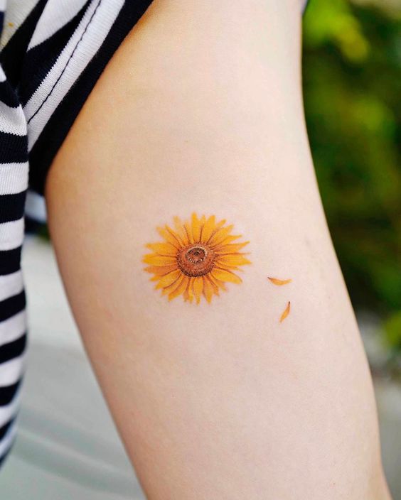 sunflower tattoo ideas in black and grey