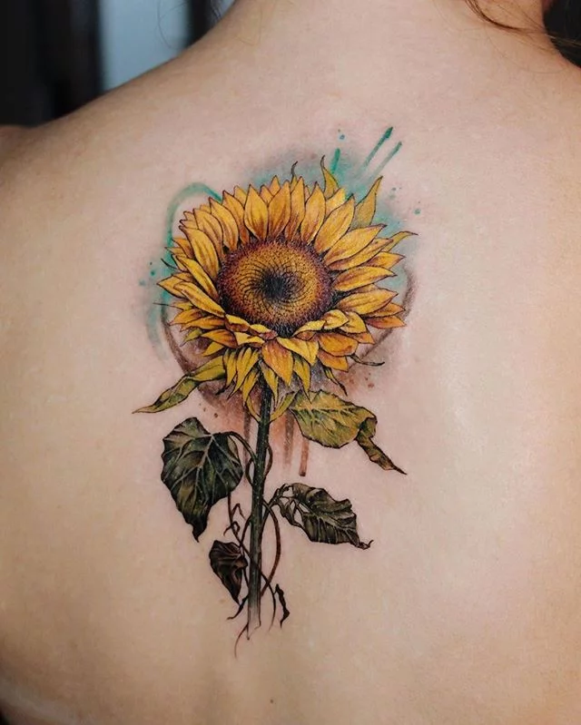 Lil watercolor sunflower by Mark  Blue Heron Tattoo  Facebook