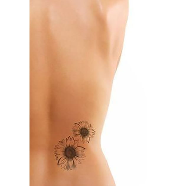 Black and Grey Sunflower Tattoo, tiny sunflower tattoos