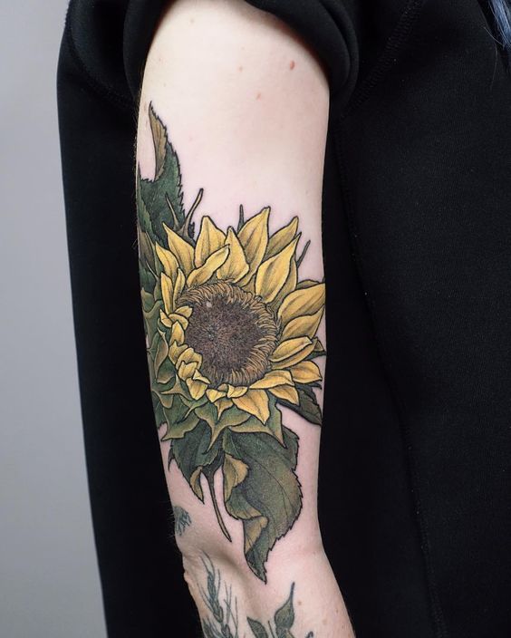 unique sunflower tattoo designs
