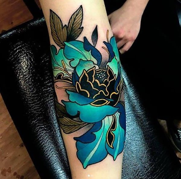 Turquoise Is The New Black Tattoo Design