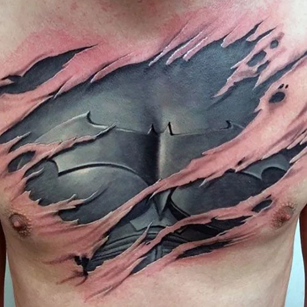 Superman  Bloody Batman tattoo