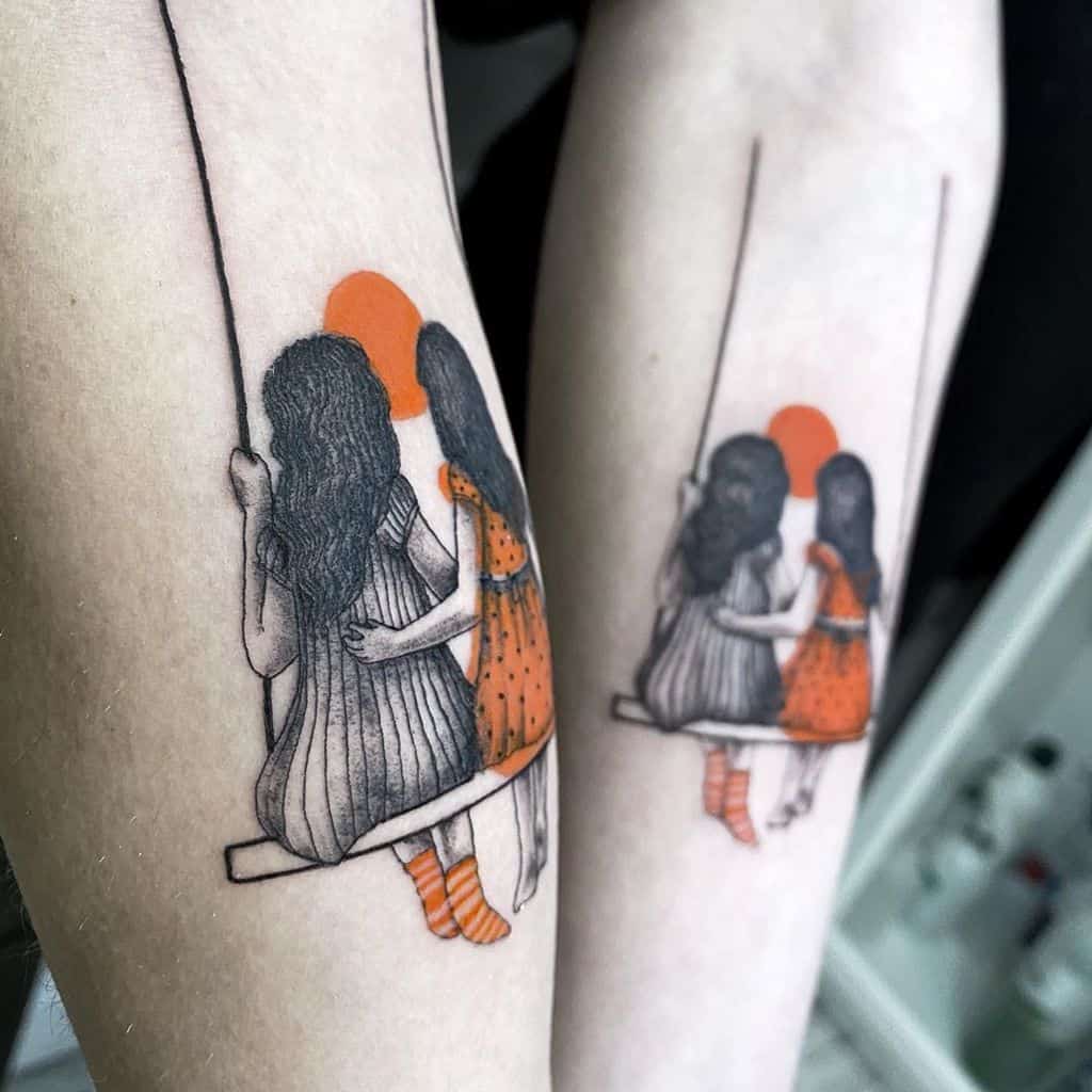 matching best friend tattoos for best friends