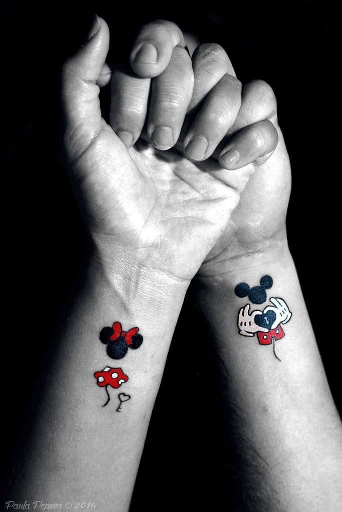 Nick Dancy tattoo artist  Mickey and Minnie the squeaky little feckas  disney mickeymouse minniemouse mickey minnie tattoo ink tattoos  tats neotrad neotraditional newschool newschooltattoo neotradtattoo  traditionaltattoo oldschool 