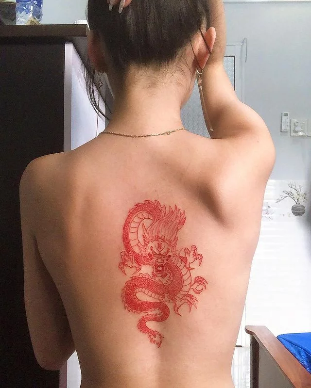 25 Best Dragon Tattoos for Women  Dragon tattoo for women Red ink tattoos  Tattoos for women