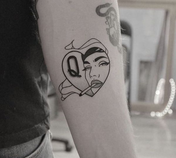 Queen of the Feminists Heart Tattoo for Men and Women