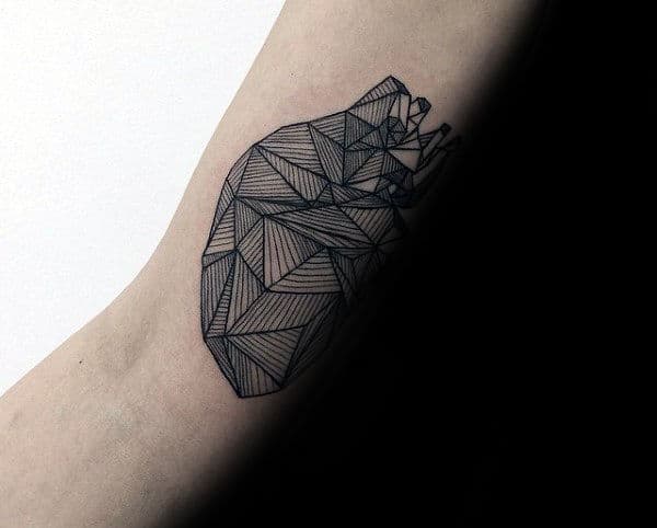 Geometric Criss Cross Heart Tattoos the Symmetry Lovers